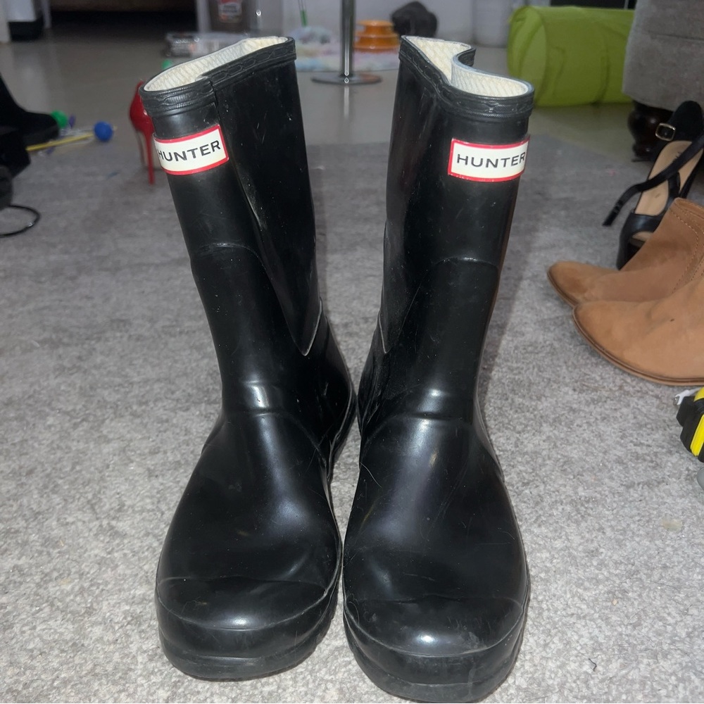 HUNTER Original Short Black Rain Boot Women's